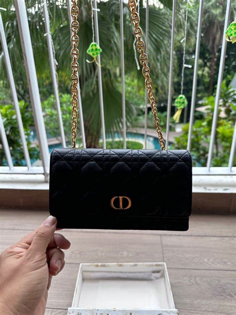 dior caro red|Dior caro wallet on chain.